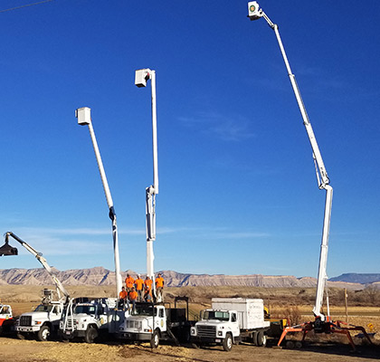 Bucket trucks from Alpine Tree Service